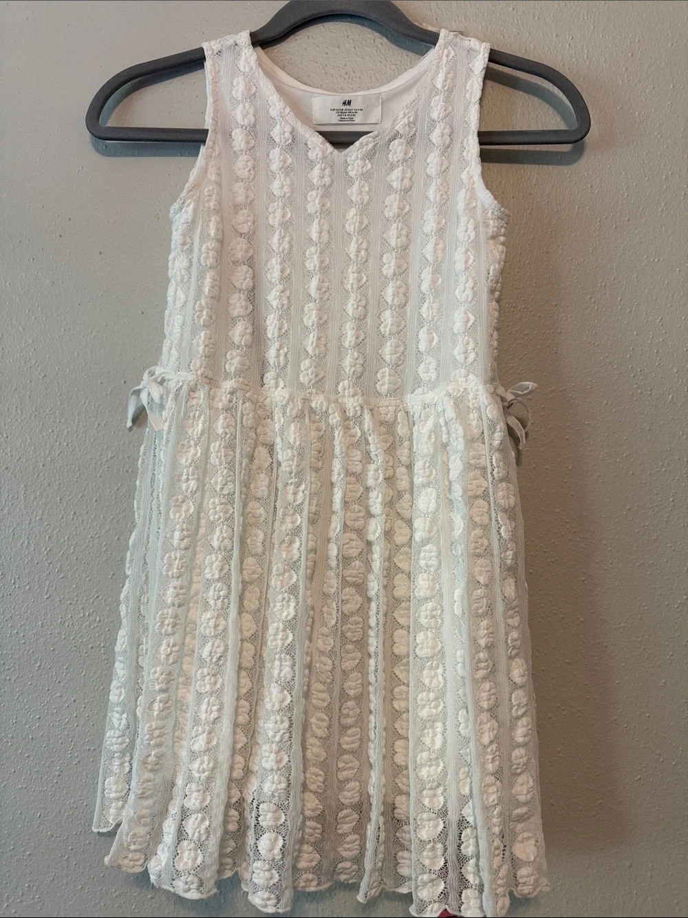 H&M White Floral Lace Sleeveless Party Dress - Picture 1 of 9
